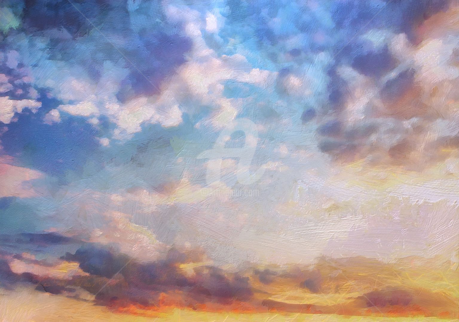 Beautiful Sky Painting By Lelia Artmajeur
