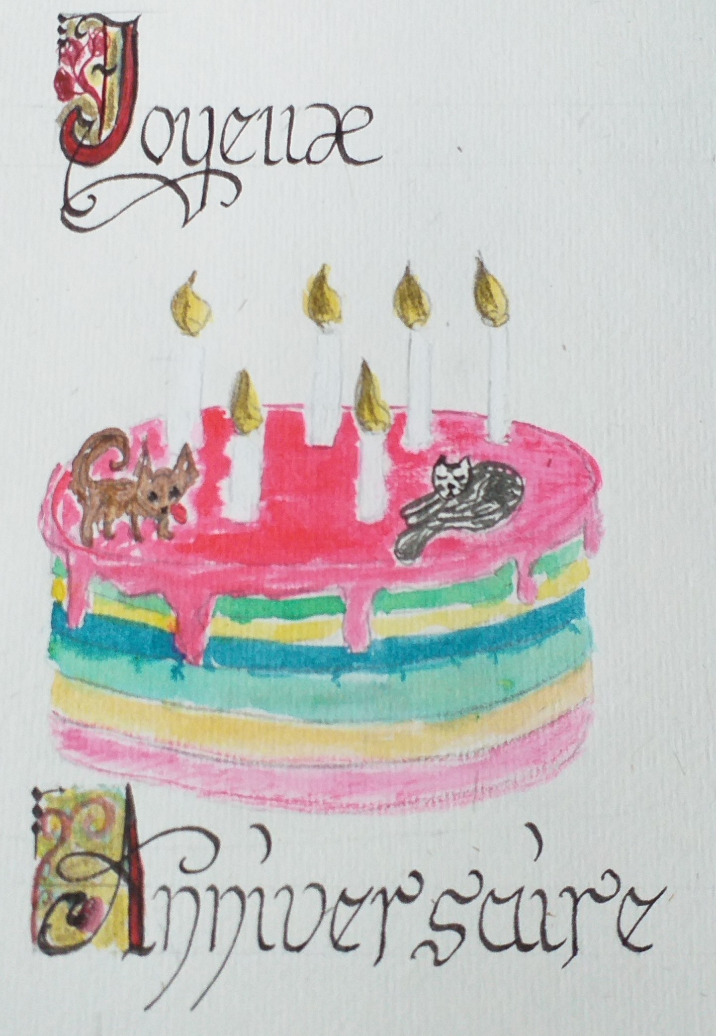 Carte D Anniversaire A Ma Mere Drawing By Lhyn Sedrin Artmajeur