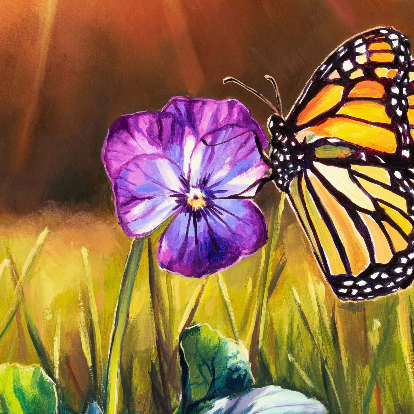 butterfly on flower paintings