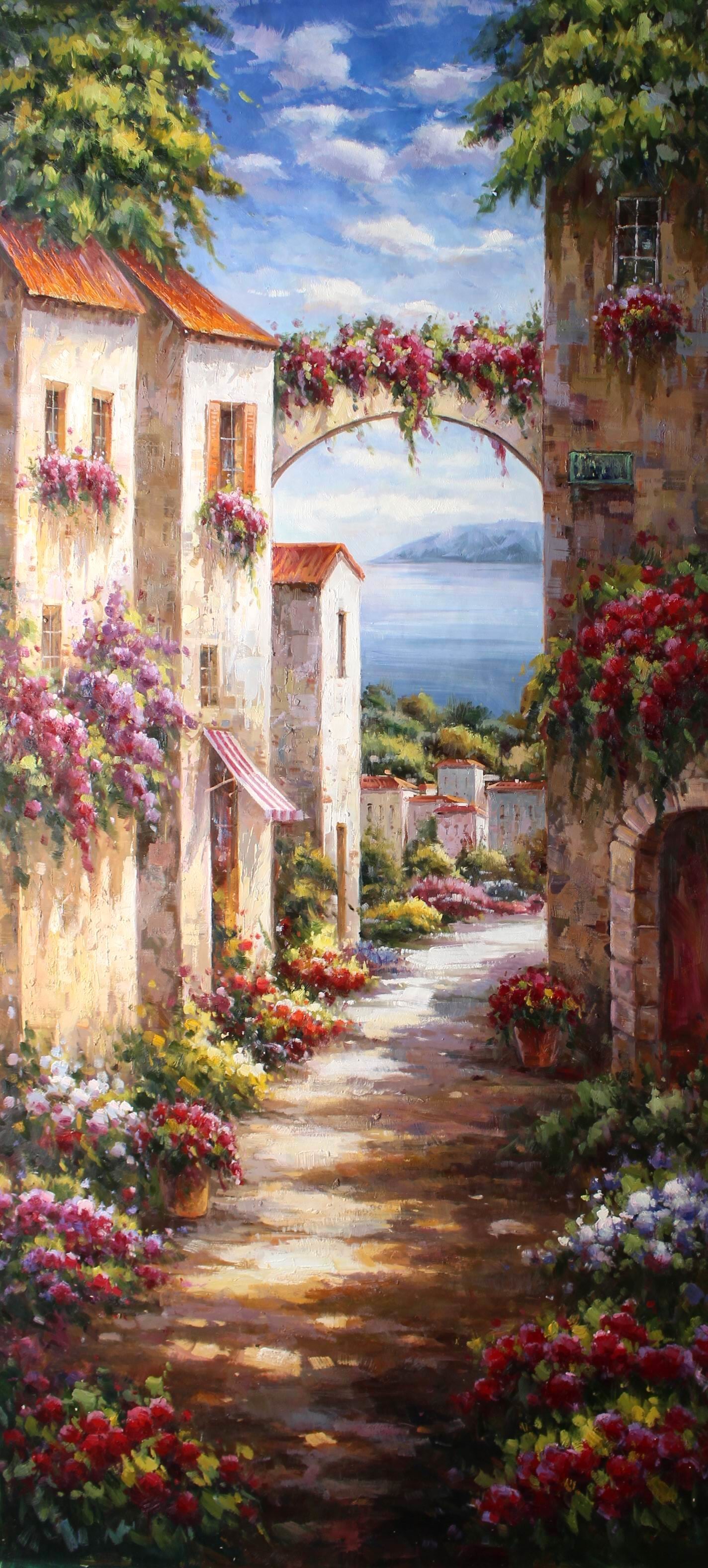 Tuscany Flower Garden Painting by Lucio Campana Artmajeur