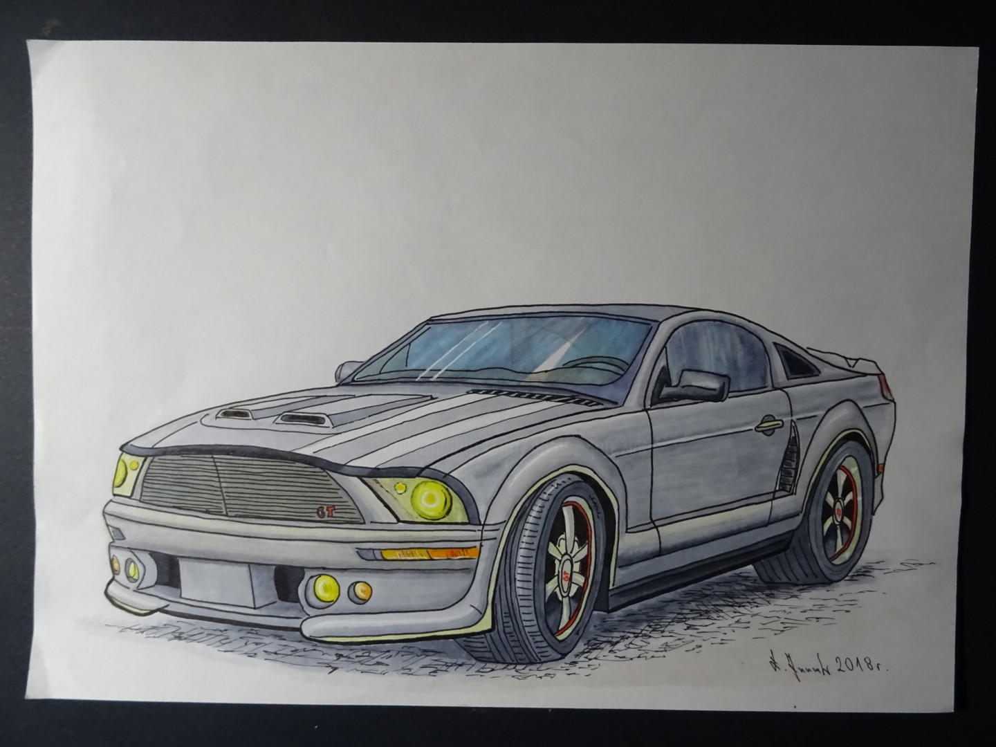 Ford Mustang, Рисунок - Lucart | Artmajeur