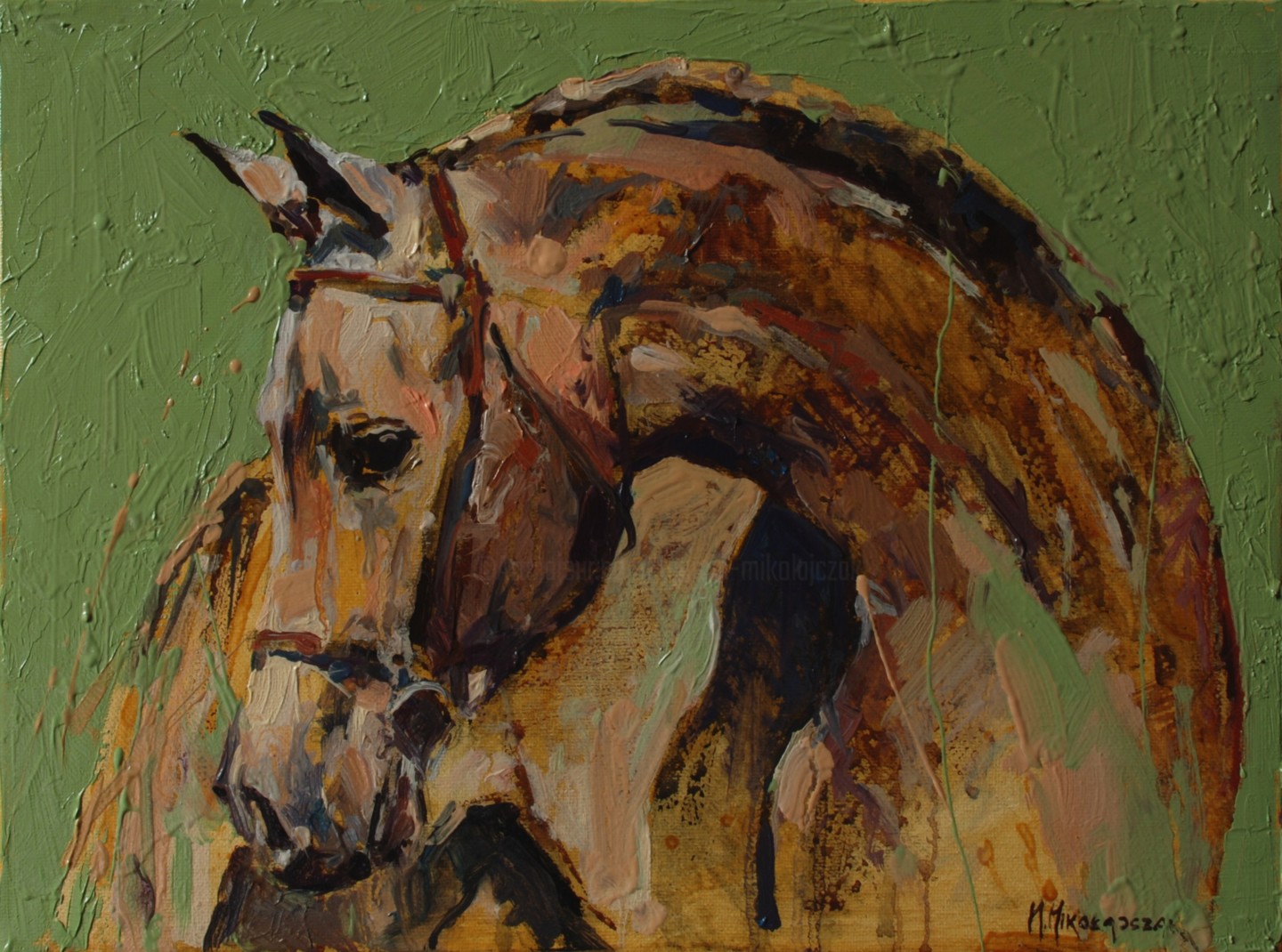 Horse Portrait, Painting by Marcin Mikołajczak | Artmajeur