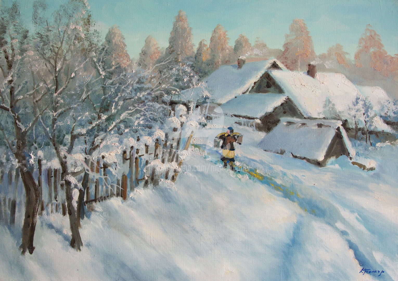 Алексей Васильев деревня картина зима