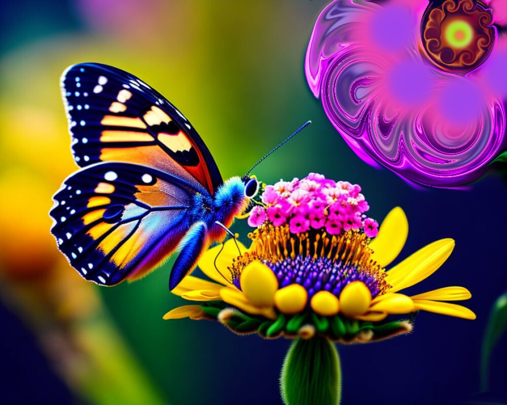 Flower And A Butterfly, Digital Arts by Mary Gov | Artmajeur