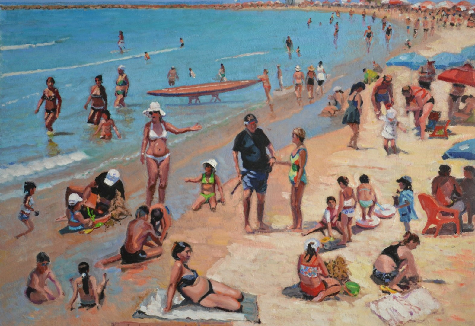 Xxx Plage De Netanya 2 (Israel), Картина - Maurice Fhima | Artmajeur