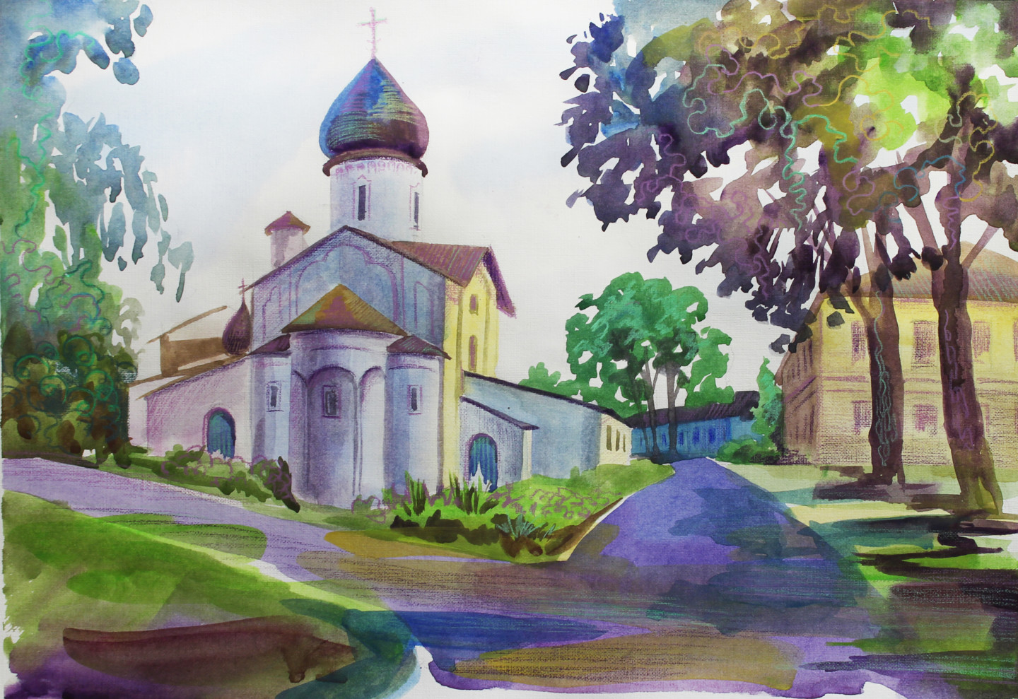 Акварельные церкви Псков