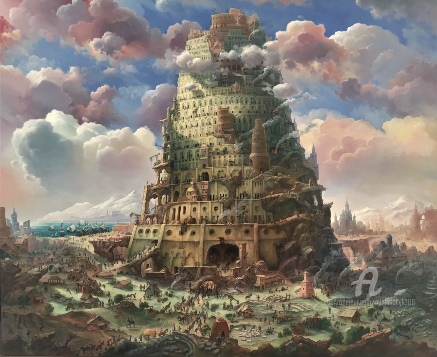 The Tower of Babel (light) Peinture par Александр Михальчук Artmajeur