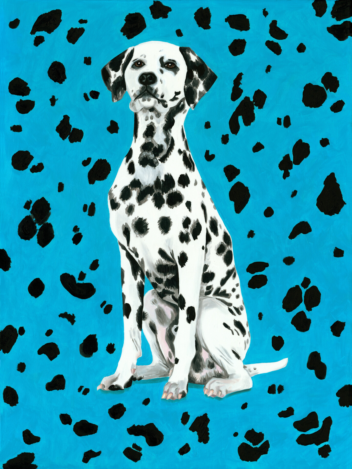 【送料無料格安】犬を描く画家ミック・コーストンによる　ダルメシアン　Dalmatian by Mick Cawston シルクスクリーン