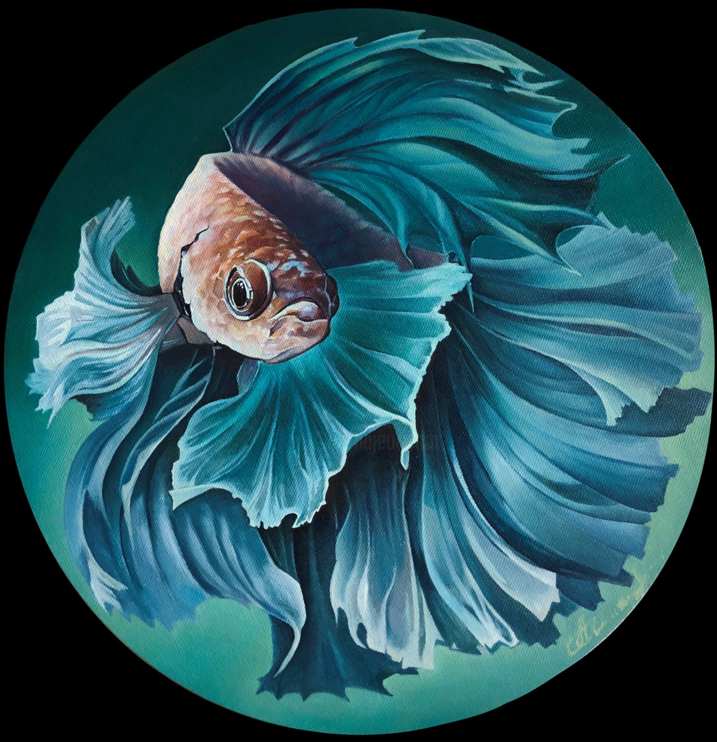 Azure Fish, Painting by Nastya Limonova | Artmajeur