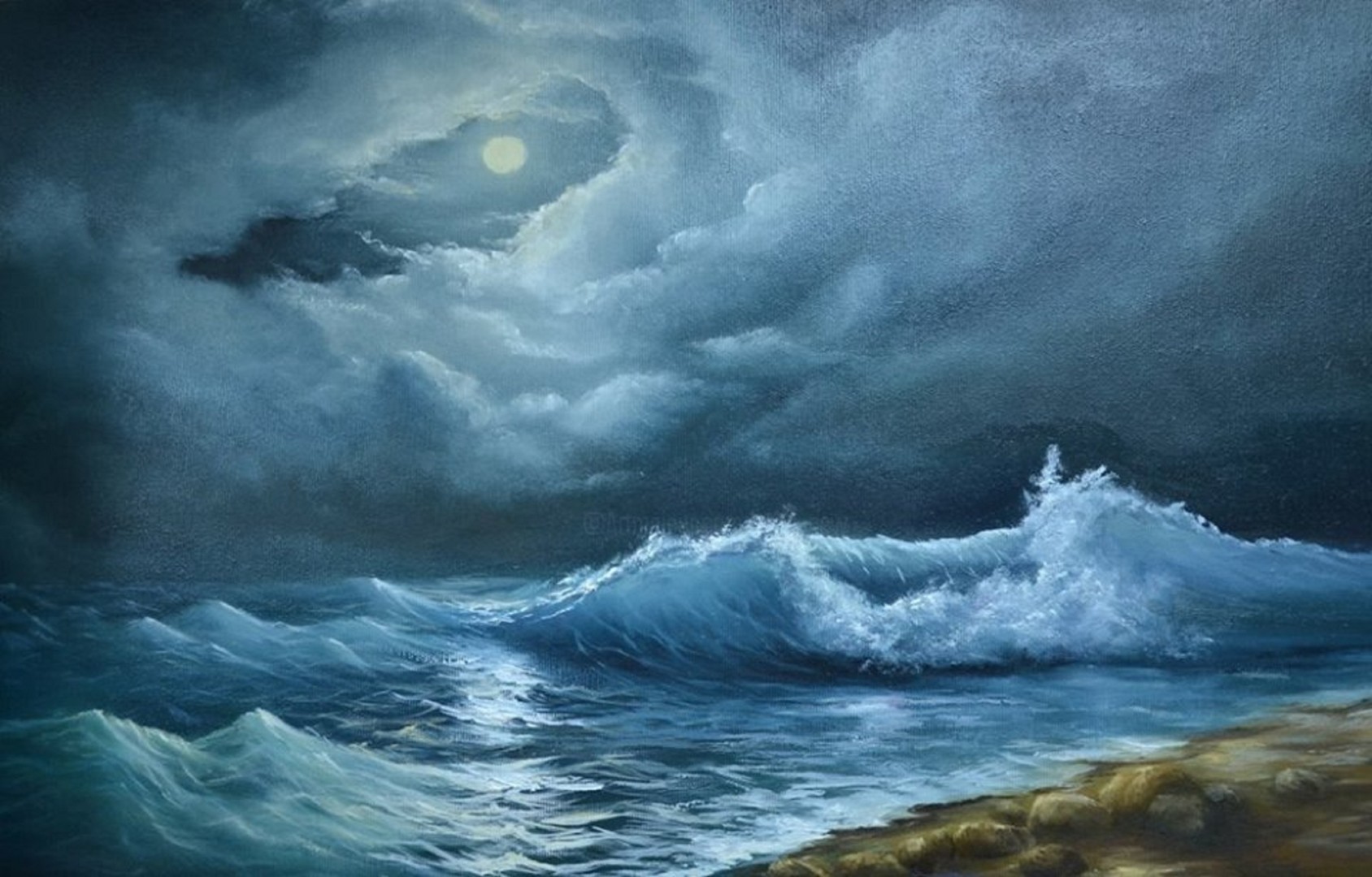 Картина лунный шторм Ричарда Хортана