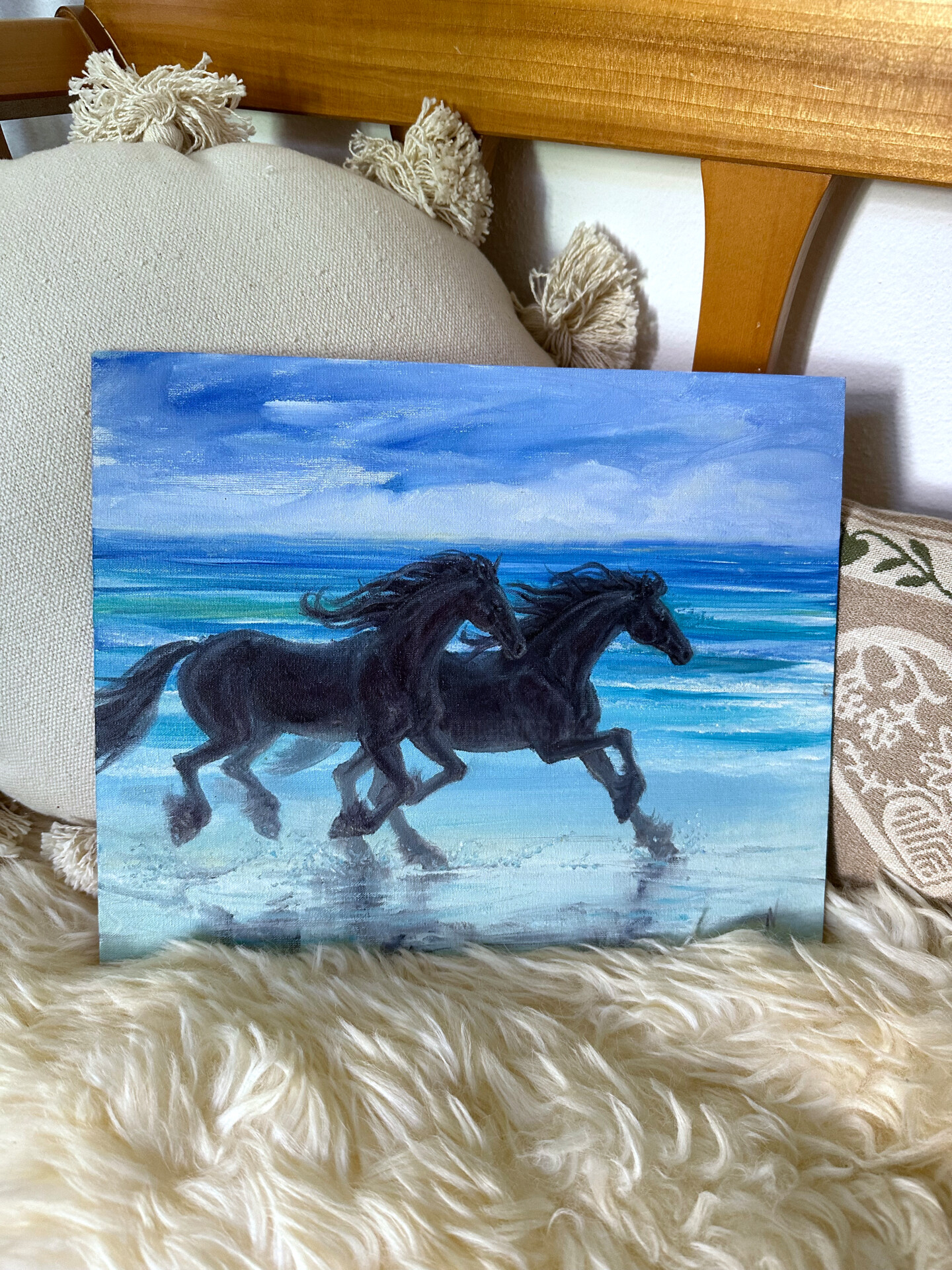 Horses And Drivers On A Beach In Holland, Ijmuiden With Tata Steel