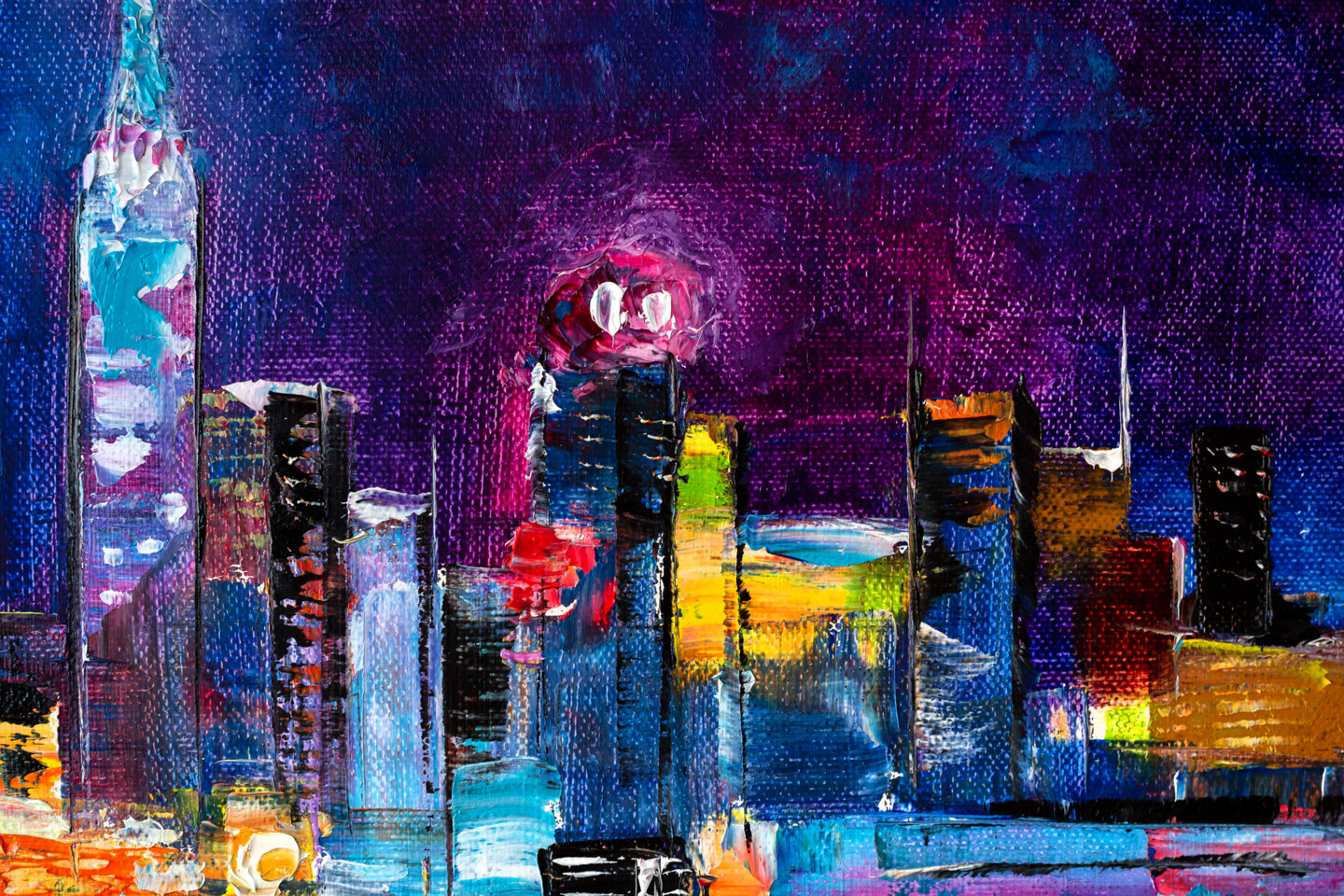 Shiny New York At Night, 绘画由Natalia Shchipakina | Artmajeur