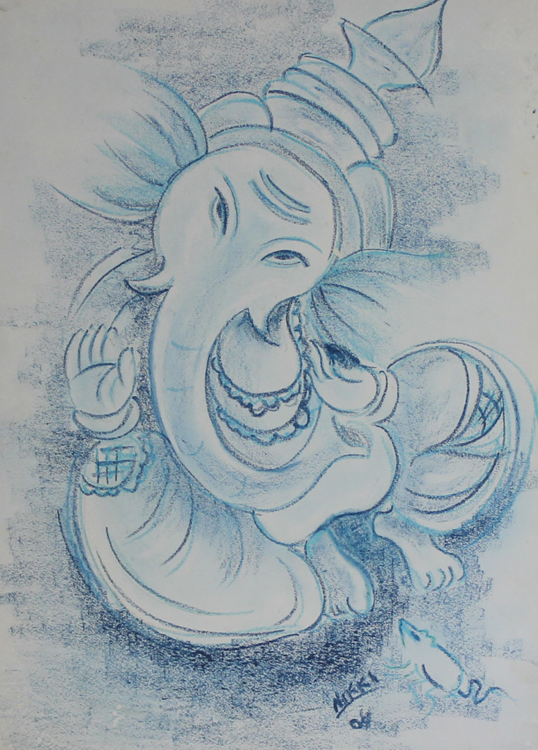 Lord Ganesha, Drawing by Artist Nikki | Artmajeur