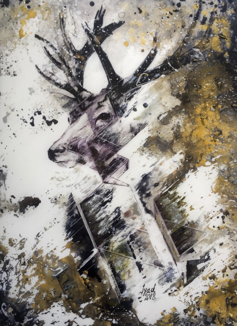 buck painting abstract