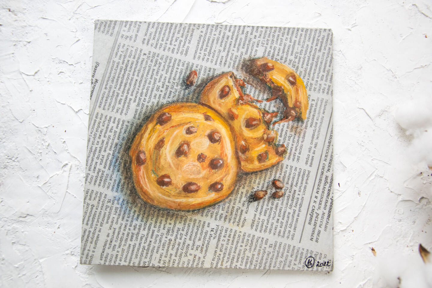 Cookie Painting Chocolate Chip Original , Картина - Oksana Shevchenko |  Artmajeur