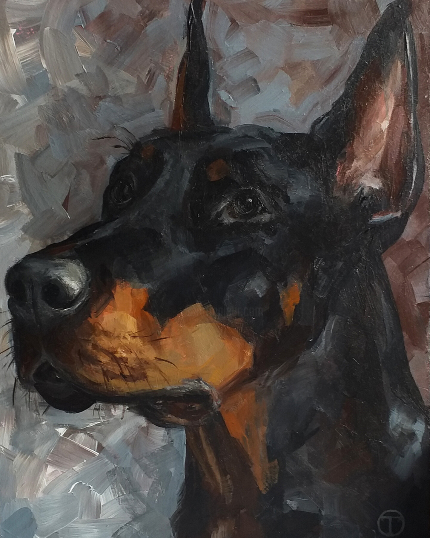 Doberman, Картина - Olia Tomkova | Artmajeur