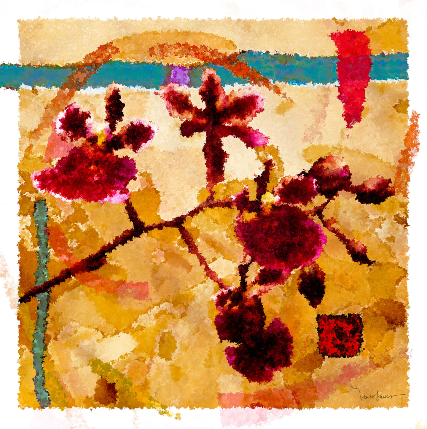 Watercolor Floral Multicolor Rug