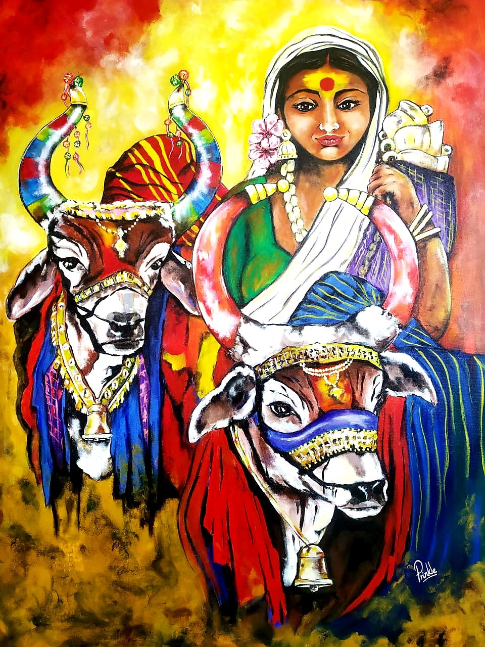 Dudu Basavanna, Painting by Prinkle Mehta | Artmajeur