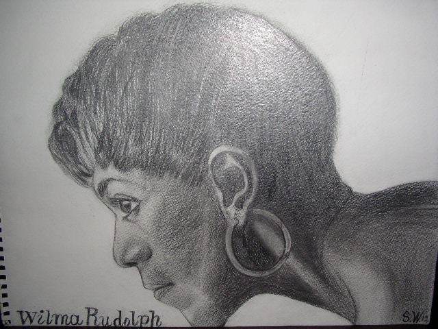 Wilma Rudolph Drawing by Shirley Hurst | Artmajeur