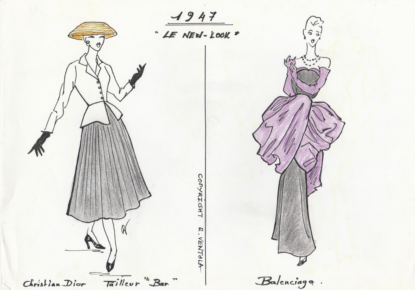 Стиль одежды New look 1947 рисунок 