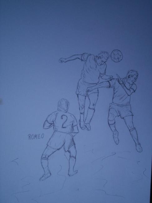Jogo De Futebol, Drawing by Romeo Zanchett