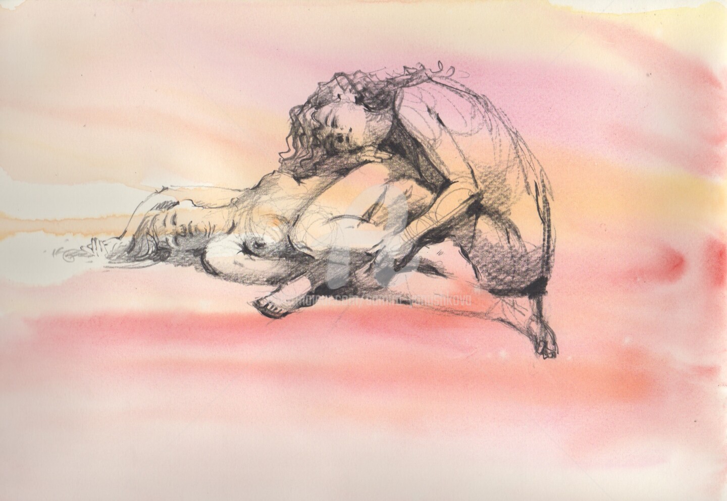 Beautiful Naked Girl Lesbian Art, Рисунок - Samira Yanushkova | Artmajeur