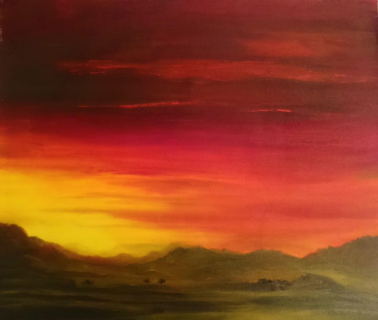 Desert-Sunset.jpg, Painting By Suleiman | Artmajeur