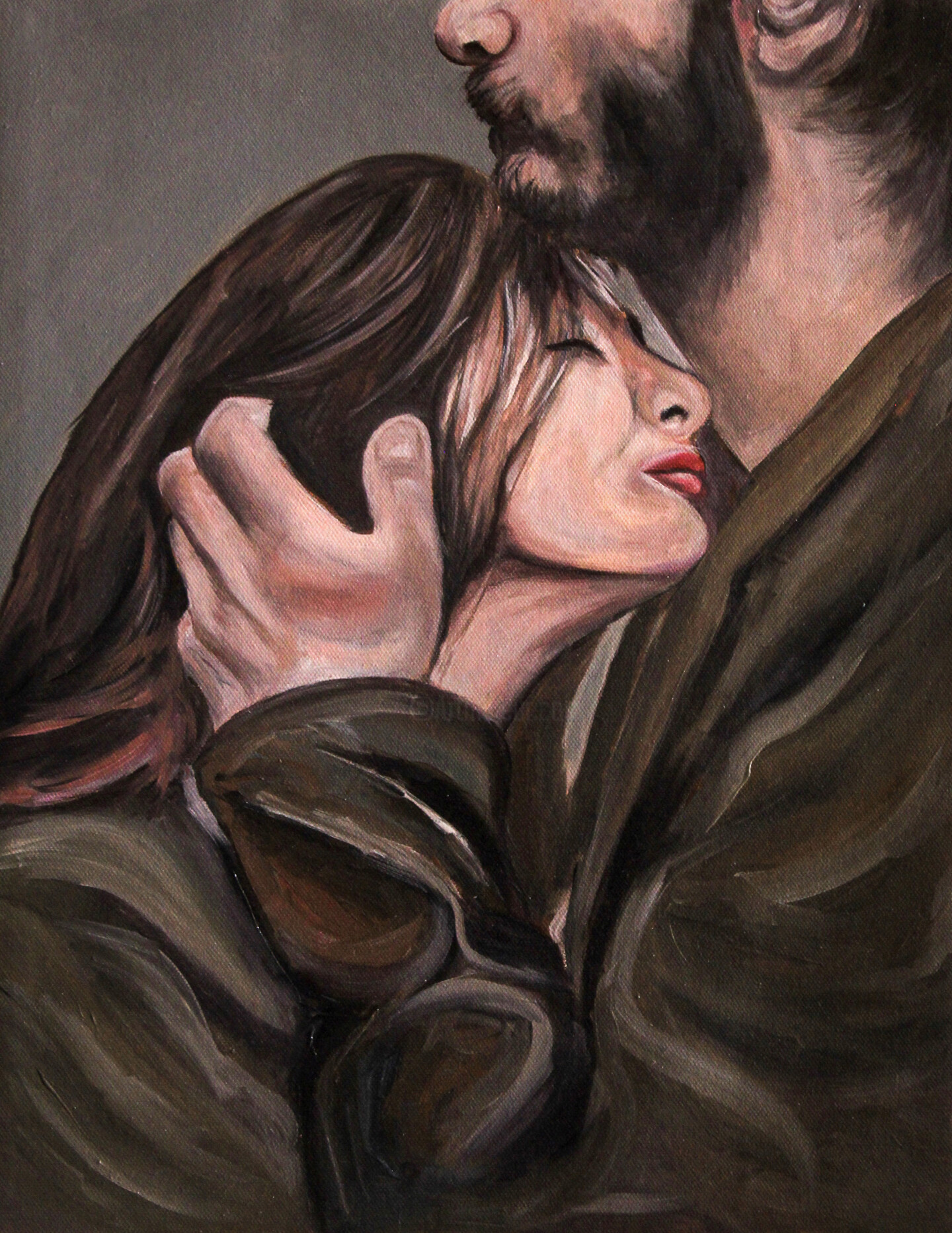 hugging couple painting