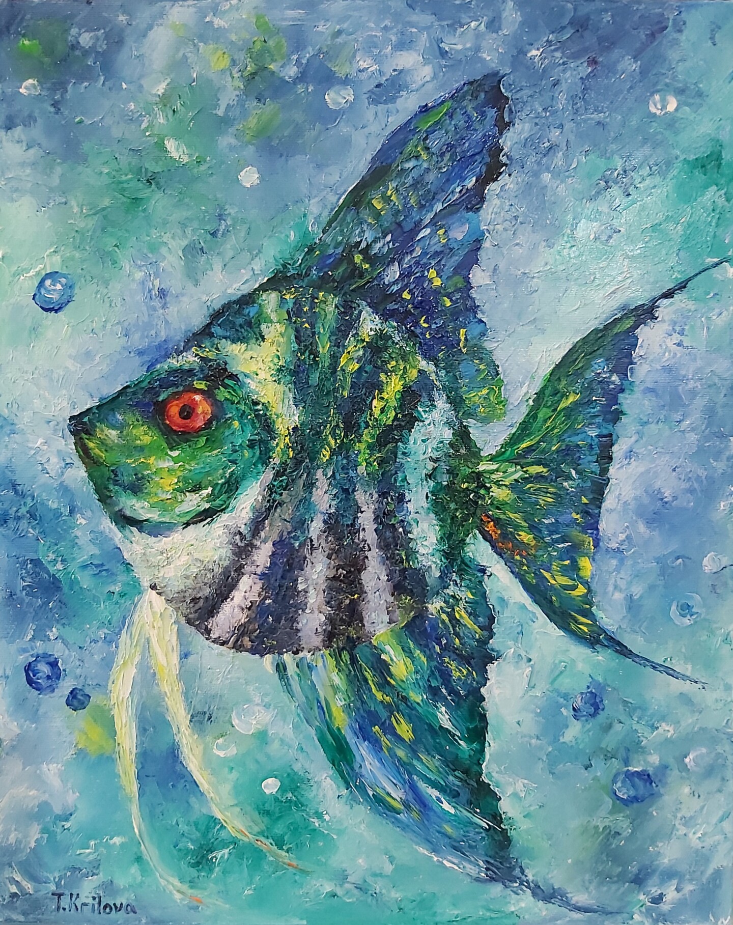 fishing  Oil painting portrait, Original art painting, Fish painting