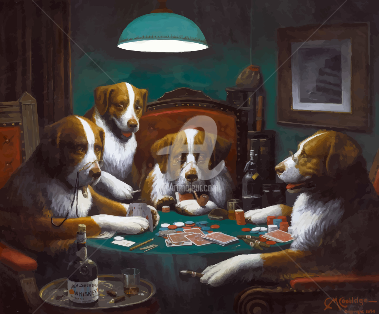 Poker Game 1894 Cassius Marcellus Coolid, Цифровое искусство - Valentin  Vali | Artmajeur