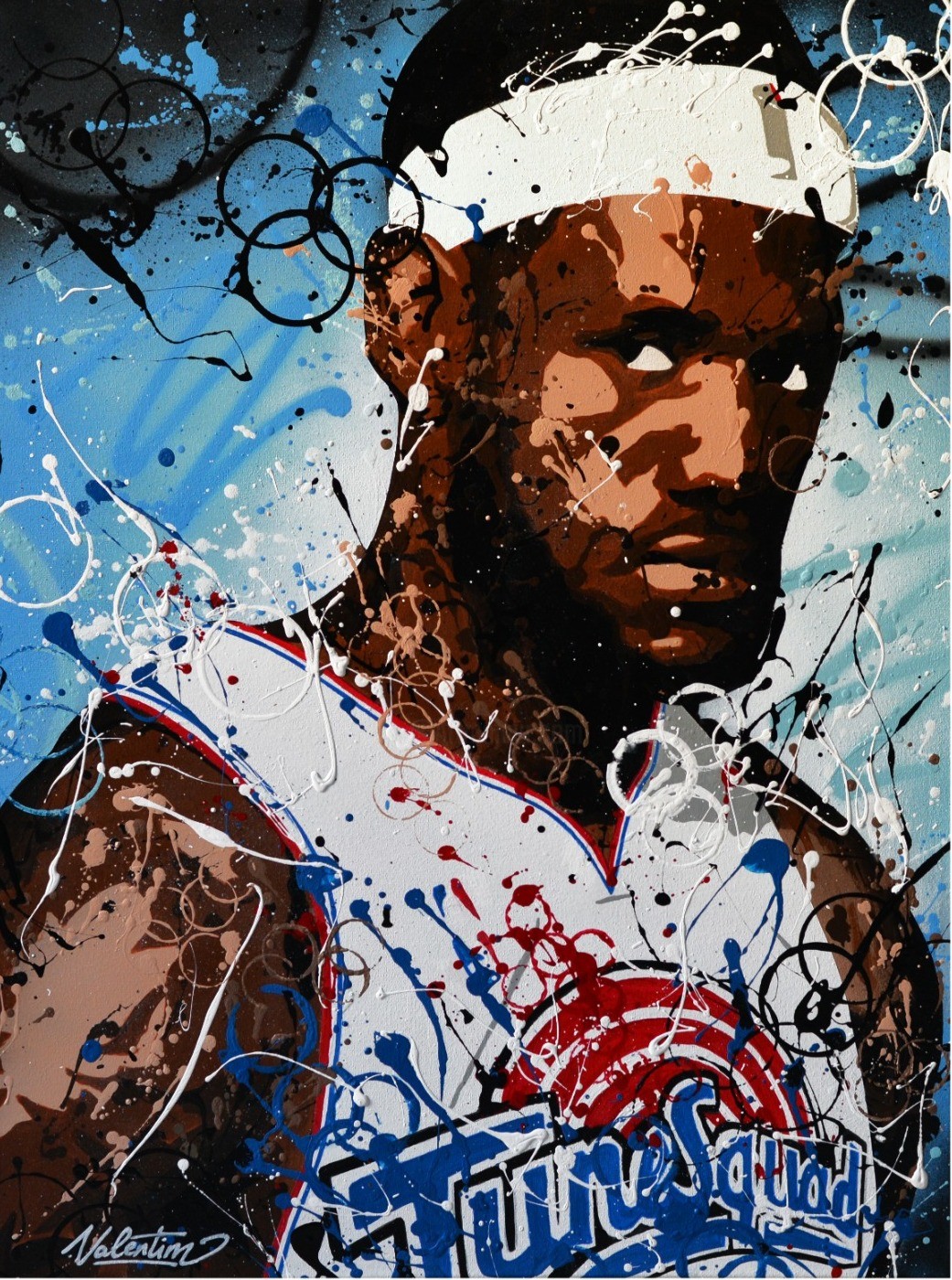 Lebron James Space James, Painting by Valentin | Artmajeur
