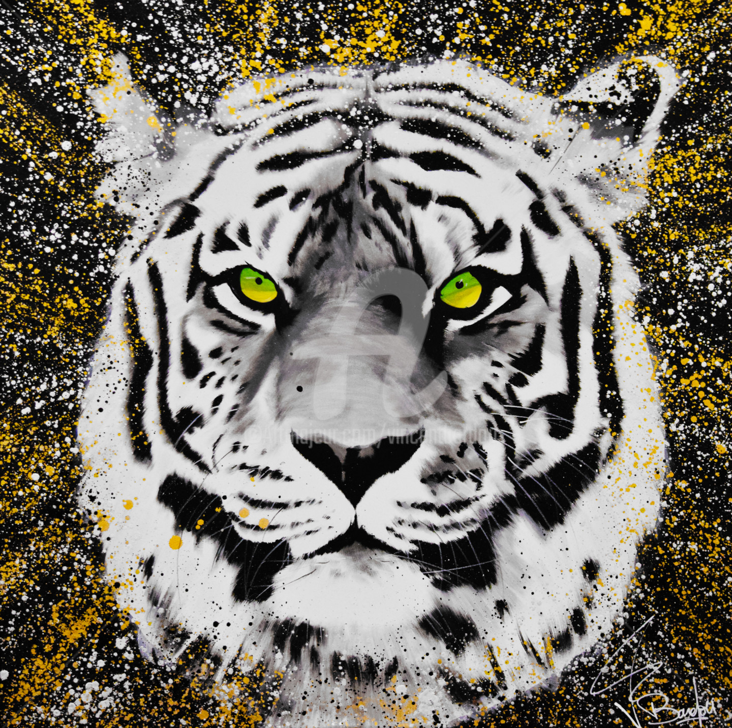Картина золотой тигр