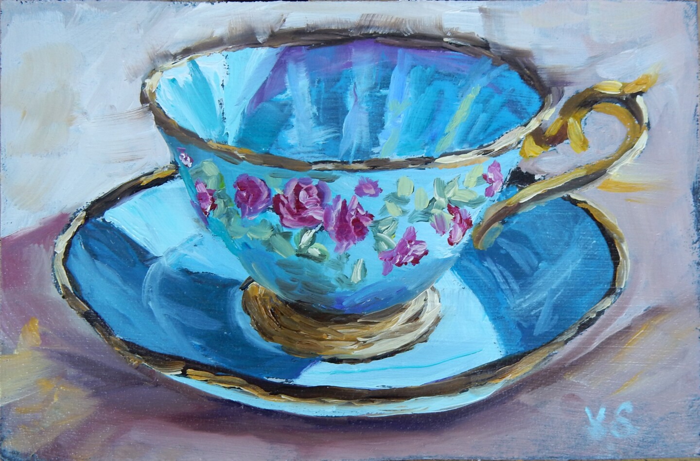 Синие чашки в живописи