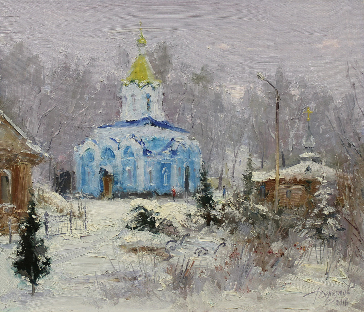 Виктор Цыганков пейзаж зима Церковь