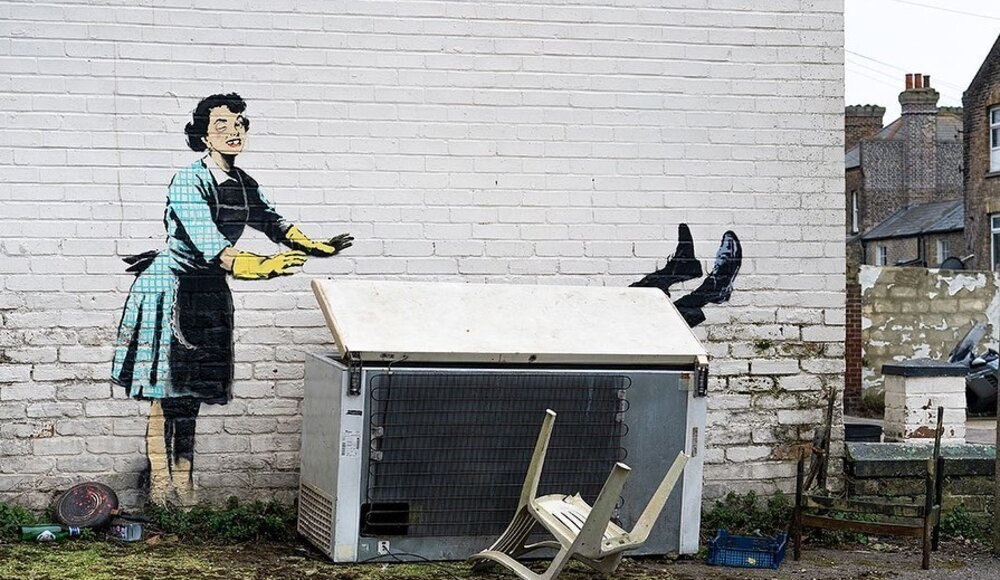Banksy's Valentine's Day art in Margate, England, was taken down within hours