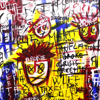 Peinture intitulée "The Euro (€) Fiasco" par 0xec6d0, Œuvre d'art originale, Acrylique Monté sur Châssis en bois