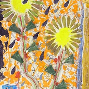 Malerei mit dem Titel "Blumen" von Norbert Fleischer, Original-Kunstwerk