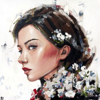Painting titled "Flowers are often a…" by Marina Ogai, Original Artwork, Oil