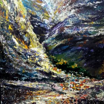 Painting titled "Mountain''s Echoes" by Asim Amjad Tippu, Original Artwork, Oil