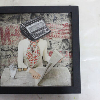 Collages titled "Media control" by 6col, Original Artwork, Paper cutting