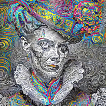 Digitale Kunst getiteld "Clown sophistiquée" door A.R.Pixo, Origineel Kunstwerk, 2D Digital Work