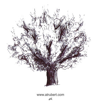图画 标题为“Croquis arbre Artis…” 由A.T.6 Alexandre Trubert, 原创艺术品, 圆珠笔