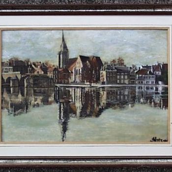 Pintura titulada "Pont sur Yonne" por Aantz, Obra de arte original