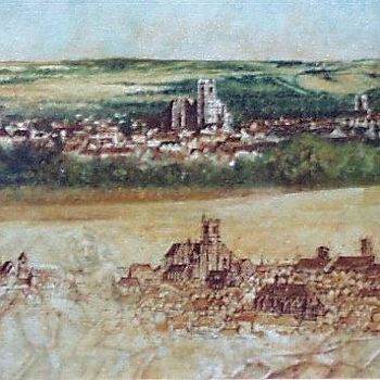 Malerei mit dem Titel "Auxerre la petite s…" von Aantz, Original-Kunstwerk
