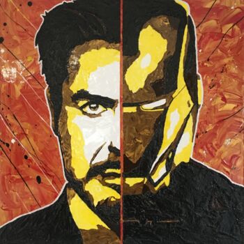 Painting titled "Stark The Narcissist" by Ab Paintart, Original Artwork, Acrylic Mounted on Wood Stretcher frame