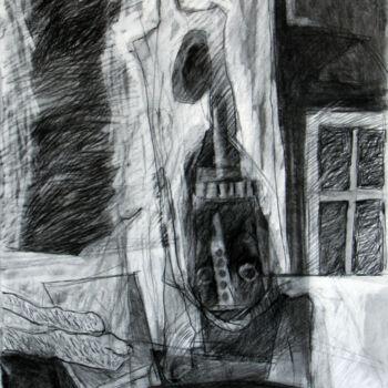Zeichnungen mit dem Titel "Shadows" von Abbas Timareh, Original-Kunstwerk, Conté-Buntstifte