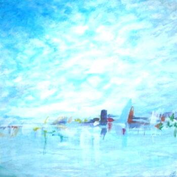 Картина под названием "Bord de mer 6" - Abdel Arthur Aouatah, Подлинное произведение искусства, Акрил Установлен на Деревянн…