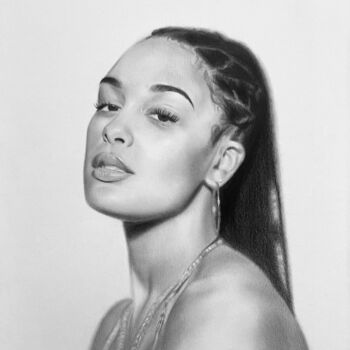 Drawing titled "Jorja Smith" by Abdel Maha, Original Artwork, Charcoal