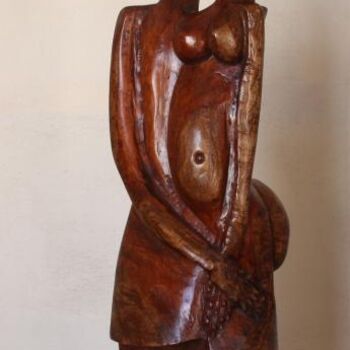 Sculpture intitulée "La Passion." par Abdellouahab Selka, Œuvre d'art originale, Bois