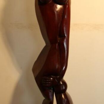 Sculpture intitulée "KHADIDJA," par Abdellouahab Selka, Œuvre d'art originale, Bois